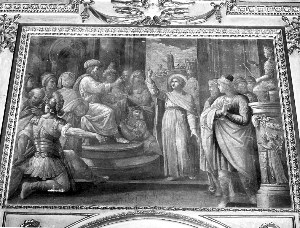 Santa Barbara rifiuta di adorare gli idoli e proclama la sua fede - Chiesa di S. Maria in Trasportina, Roma